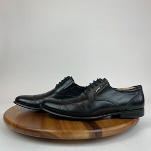 Mens Zilli Black Leather Wingtip Brogue Comfort Dress Shoes Oxfords Size 42 US 9